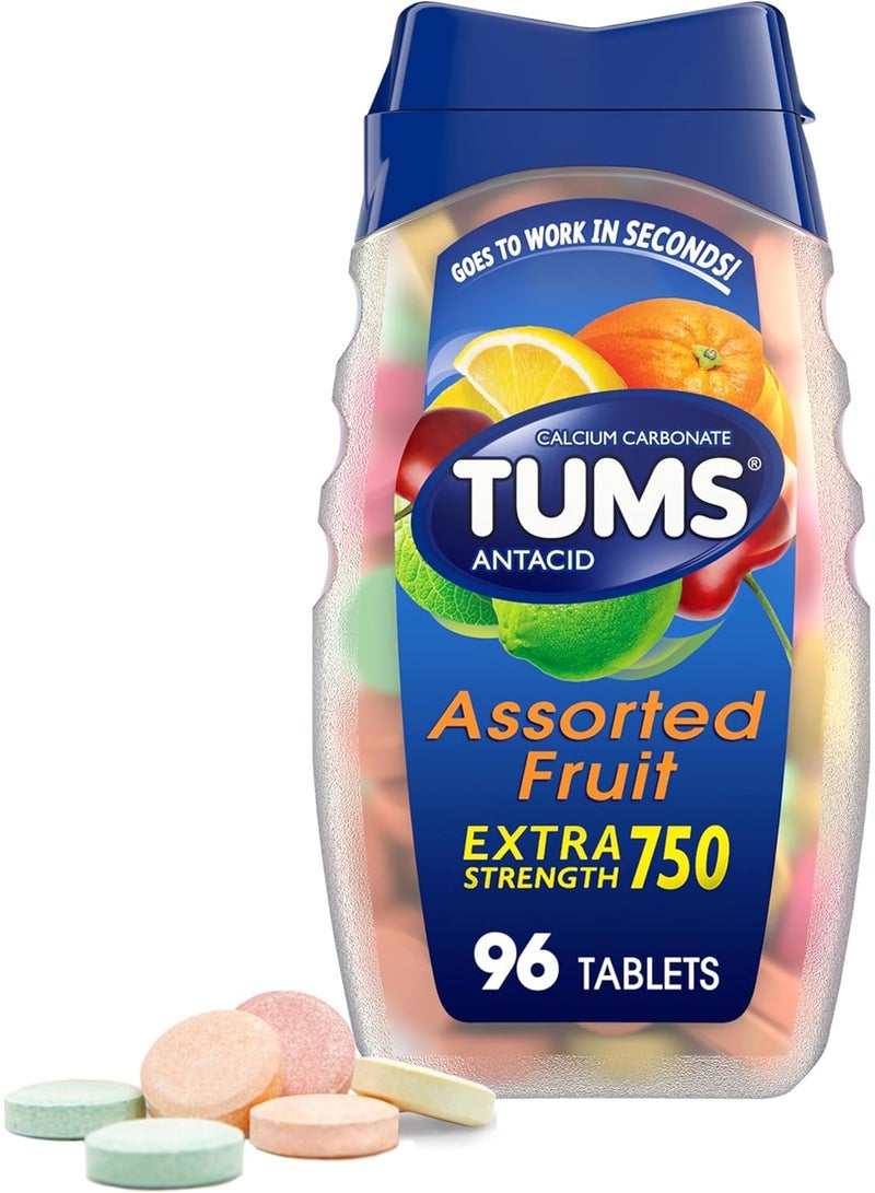 Tums Antacid Assorted Fruit 96 Chewable Tablets (750 mg per Tablet) - Image 1